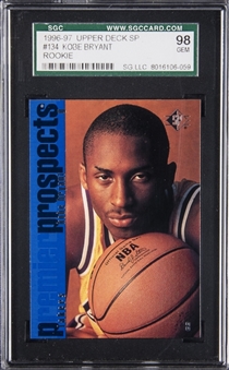 1996-97 Upper Deck SP #134 Kobe Bryant Rookie Card - SGC 98 Gem